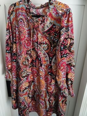 SHEIN Multicolor Paisley Mini Dress - Red, Black, Gold